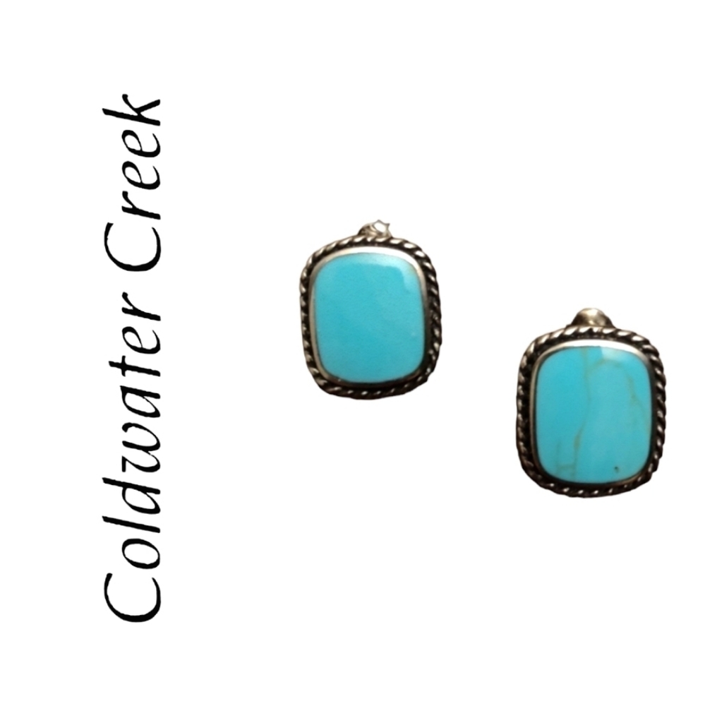 ✨ Coldwater Creek | Sterling Silver faux Turquoise Earrings